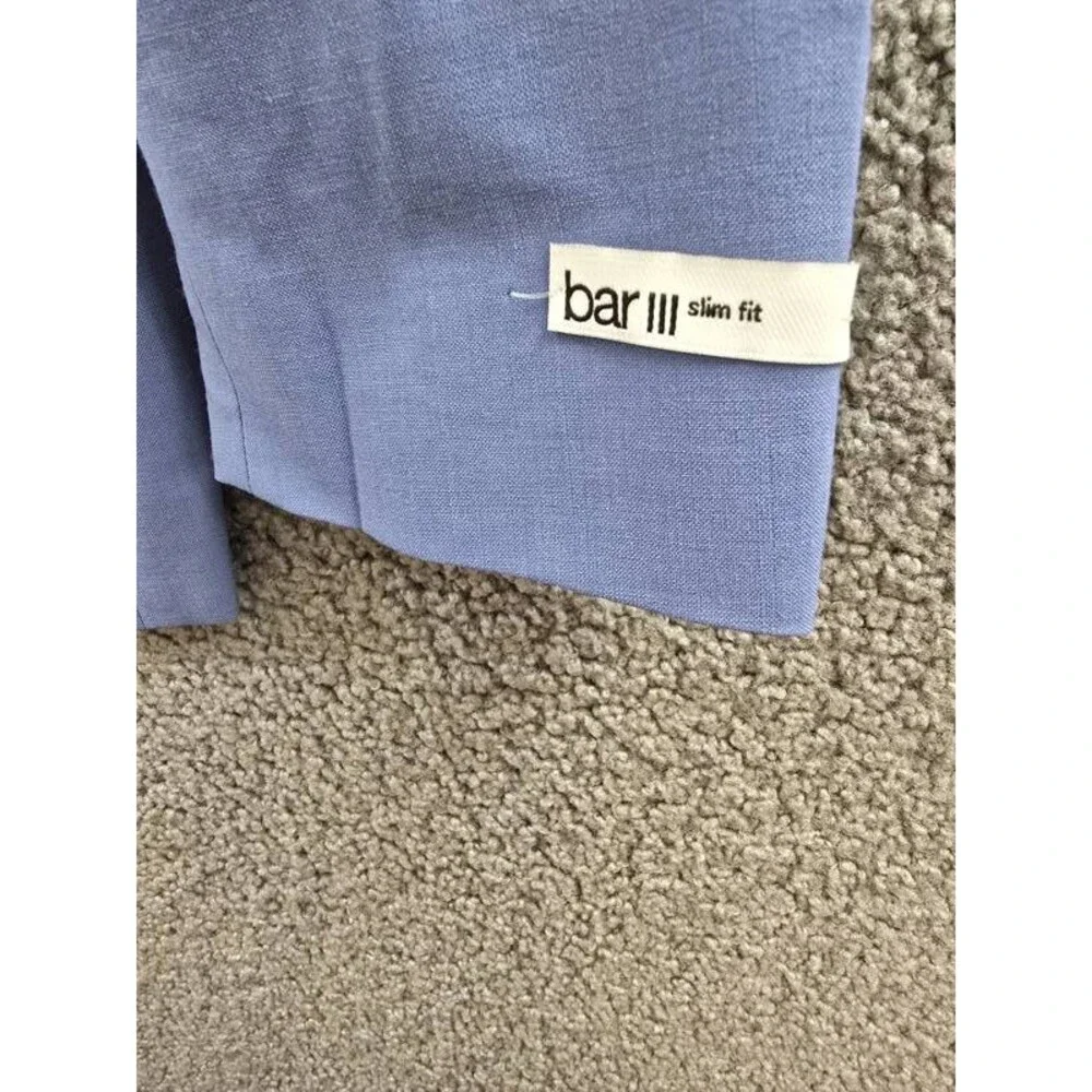 Bar III Slim-Fit Wool Blend Suit Jacket Men's 38L Light Blue Pockets Long Sleeve